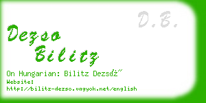 dezso bilitz business card